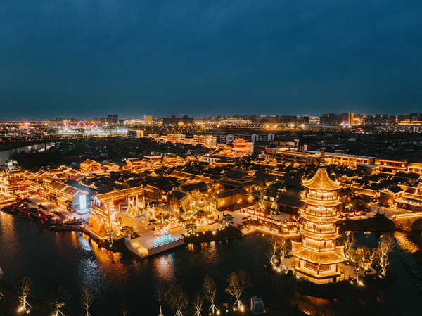 珠溪古鎮(zhèn)夜景。鹽南高新區(qū)供圖